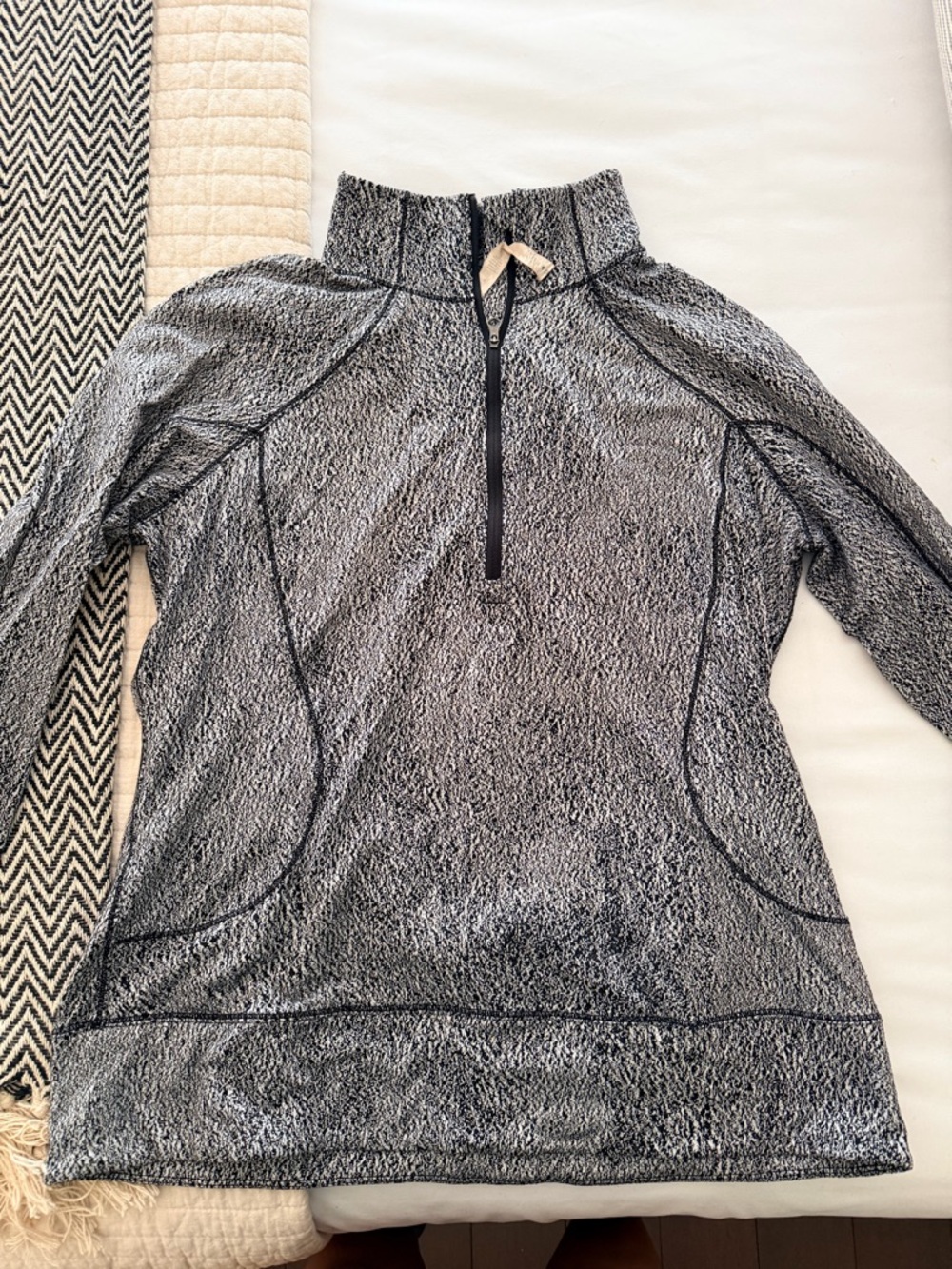lululemon athletica Gray Black Heathered Half-Zip Pullover